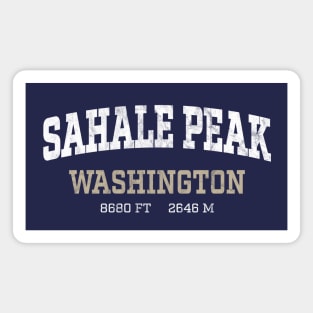 Sahale Peak Washington White Vintage Arch Magnet